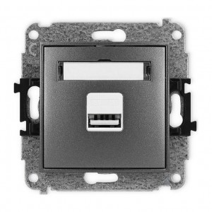 Karlik MINI 11MCUSB-1 - Ładowarka USB, napięcie 5V, prąd 1A - Grafitowy - Podgląd zdjęcia producenta