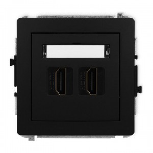 Karlik DECO 12DHDMI-4 - Gniazdo HDMI v2.0 - Podwójne - Czarny Mat - Podgląd zdjęcia producenta