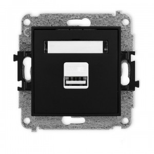 Karlik MINI 12MCUSB-3 - Ładowarka USB, napięcie 5V, prąd 2A - Czarny Mat - Podgląd zdjęcia producenta