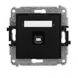 Karlik MINI 12MGUSB-3 - Gniazdo USB pojedyncze typu A-B, wersja 2.0 - Czarny Mat - Podgląd zdjęcia producenta