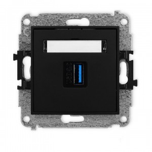 Karlik MINI 12MGUSB-5 - Gniazdo USB pojedyncze typu A-A, wersja 3.0 - Czarny Mat - Podgląd zdjęcia producenta