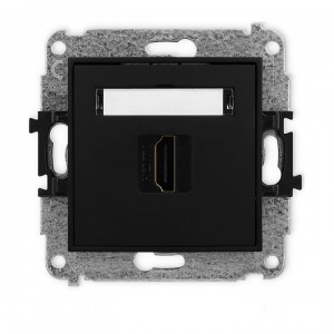 Karlik MINI 12MHDMI-3 - Gniazdo HDMI v2.0 - Pojedyncze - Czarny Mat - Podgląd zdjęcia producenta