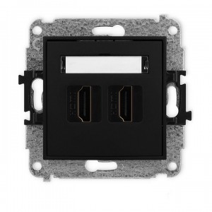 Karlik MINI 12MHDMI-4 - Gniazdo HDMI v2.0 - Podwójne - Czarny Mat - Podgląd zdjęcia producenta