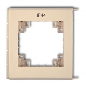 Karlik FLEXI 1FRH - Ramka zewnętrzna do łączników hermetycznych, nadrukowany piktogram IP44 - Beżowy - Podgląd zdjęcia producenta
