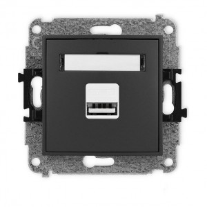 Karlik MINI 28MCUSB-1 - Ładowarka USB, napięcie 5V, prąd 1A - Grafitowy Mat - Podgląd zdjęcia producenta