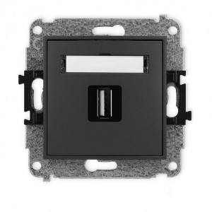 Karlik MINI 28MGUSB-1 - Gniazdo USB pojedyncze typu A-A, wersja 2.0 - Grafitowy Mat - Podgląd zdjęcia producenta