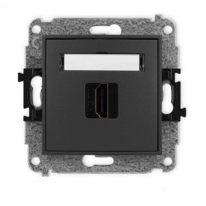 Karlik MINI 28MHDMI-3 - Gniazdo HDMI v2.0 - Pojedyncze - Grafitowy Mat - Podgląd zdjęcia producenta
