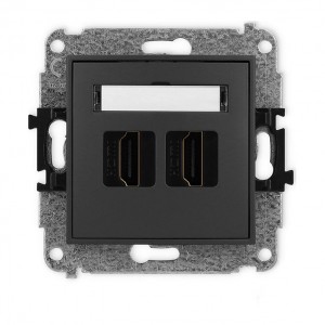Karlik MINI 28MHDMI-4 - Gniazdo HDMI v2.0 - Podwójne - Grafitowy Mat - Podgląd zdjęcia producenta