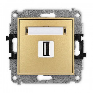 Karlik MINI 29MGUSB-1 - Gniazdo USB pojedyncze typu A-A, wersja 2.0 - Złoty - Podgląd zdjęcia producenta