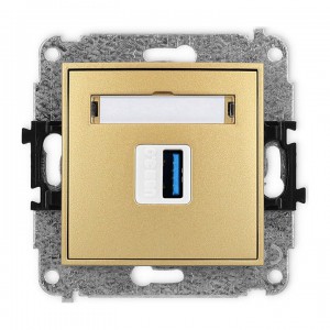 Karlik MINI 29MGUSB-5 - Gniazdo USB pojedyncze typu A-A, wersja 3.0 - Złoty - Podgląd zdjęcia producenta