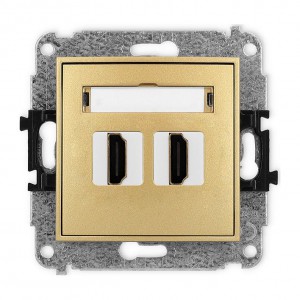 Karlik MINI 29MHDMI-4 - Gniazdo HDMI v2.0 - Podwójne - Złoty - Podgląd zdjęcia producenta