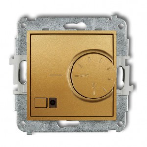 Karlik MINI 29MRT-2 - Regulator temperatury z czujnikiem wewnętrznym 3200W (termostat), zakres 5-40st. - Złoty - Podgląd zdjęcia producenta