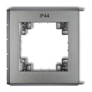 Karlik FLEXI 7FRH - Ramka zewnętrzna do łączników hermetycznych, nadrukowany piktogram IP44 - Srebrny Metalik - Podgląd zdjęcia producenta