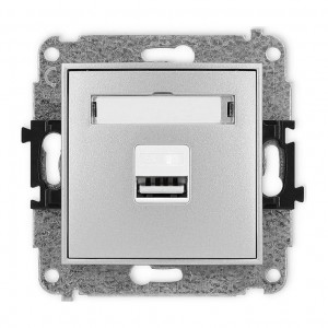 Karlik MINI 7MCUSB-3 - Ładowarka USB, napięcie 5V, prąd 2A - Srebrny Metalik - Podgląd zdjęcia producenta