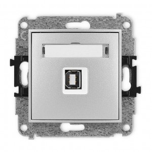 Karlik MINI 7MGUSB-3 - Gniazdo USB pojedyncze typu A-B, wersja 2.0 - Srebrny Metalik - Podgląd zdjęcia producenta