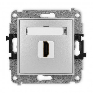Karlik MINI 7MHDMI-3 - Gniazdo HDMI v2.0 - Pojedyncze - Srebrny Metalik - Podgląd zdjęcia producenta