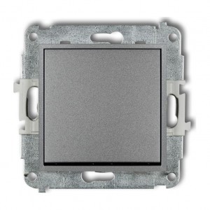 Karlik MINI 7MWP-4.1 - Przycisk zwierny 10A, zaciski śrubowe - Srebrny Metalik - Podgląd zdjęcia producenta
