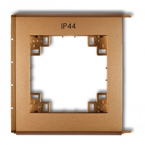 Karlik FLEXI 8FRH - Ramka zewnętrzna do łączników hermetycznych, nadrukowany piktogram IP44 - Złoty Metalik - Podgląd zdjęcia producenta