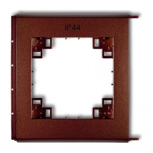 Karlik FLEXI 9FRH - Ramka zewnętrzna do łączników hermetycznych, nadrukowany piktogram IP44 - Brązowy Metalik - Podgląd zdjęcia producenta