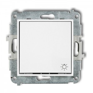 Karlik MINI MWP-5 - Przycisk zwierny z piktogramem Światła 10A, zaciski śrubowe - Biały - Podgląd zdjęcia producenta