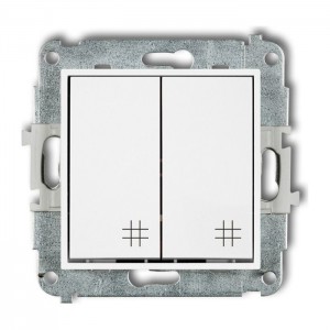 Karlik MINI MWP-66 - Łącznik krzyżowy podwójny 10A, zaciski śrubowe - Biały - Podgląd zdjęcia producenta